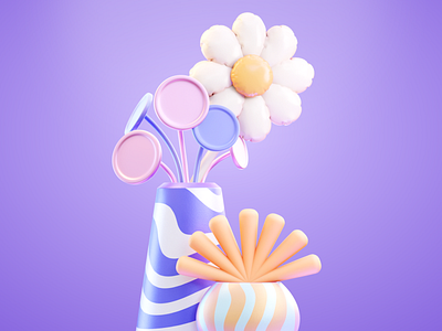 Pastel Object Study – 3D CG, Abstract Composition 3d 3d art 3d concept design 3d design 3d digital art 3d graphic 3d graphics 3d illustration 3d render 3d visuals bright cg cg art colorful cute illustration illustration art modern purple render