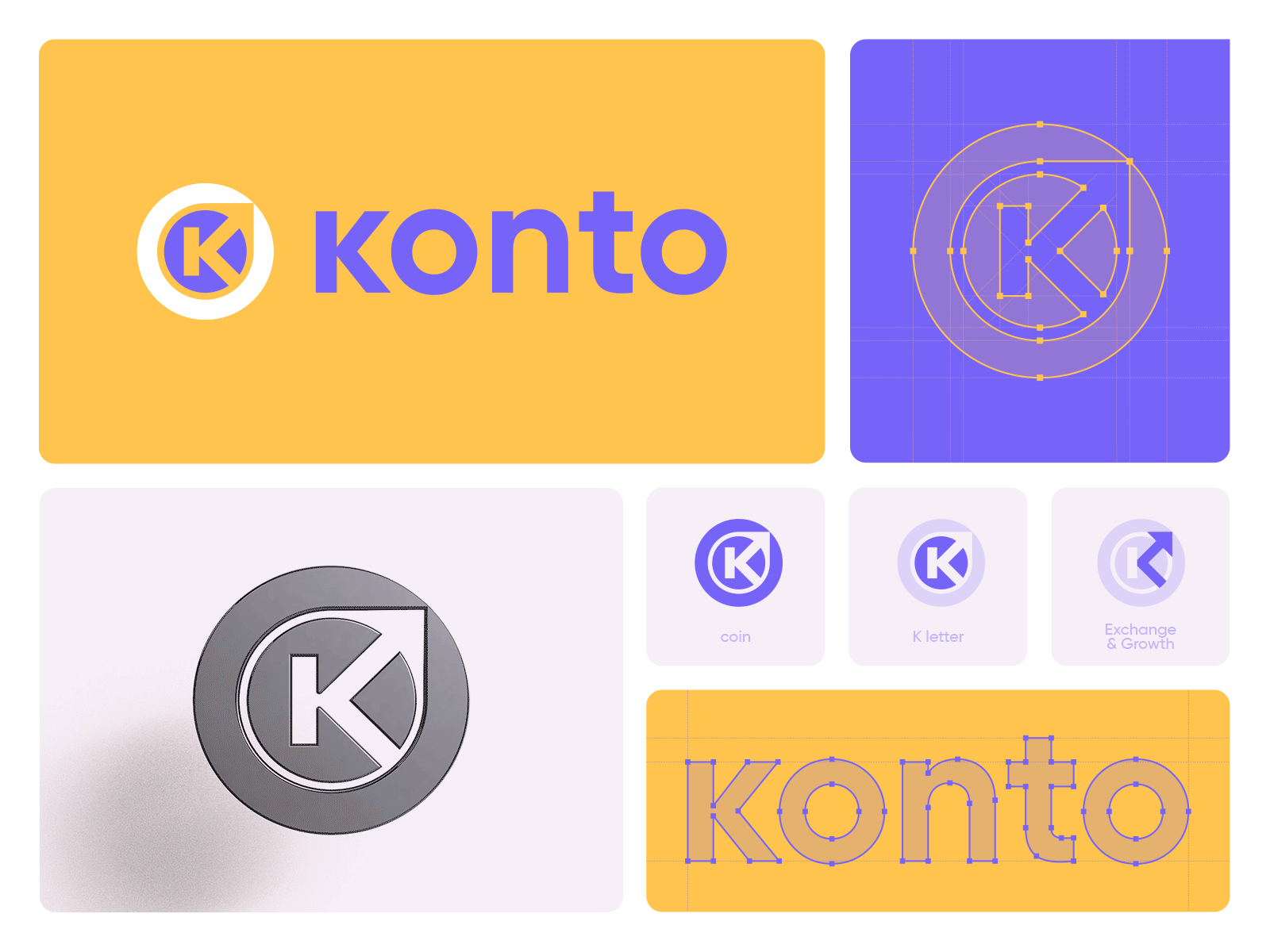 Konto 3d blockchain brand identity branding coin crypto cryptocurrency exchange konto logo logo animation logo design visual identity