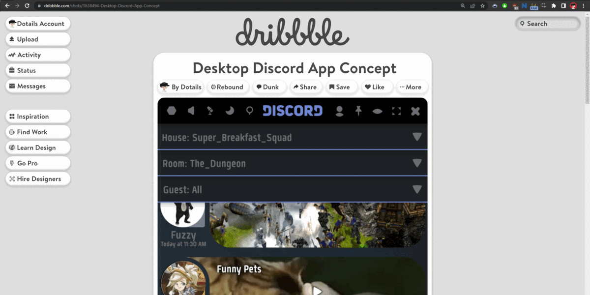 Dribble Redesign Concept button cards concept design dribbble encapsulation gui interface like neomorphic redesign ui user