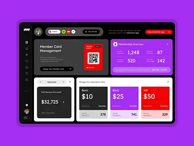 Memverr for Business — All-in-One Membership Management Platform analysis bento grid business platform dark dark mode dashboard gym home page interface light mode member membership modern product design purple red saas ui uiux website app