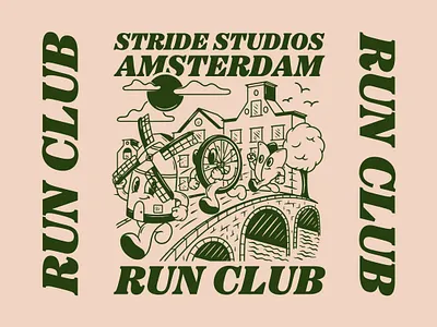 AMSTERDAM Run! amsterdam cartoon cartoon character character illustration retro run run club running vintage