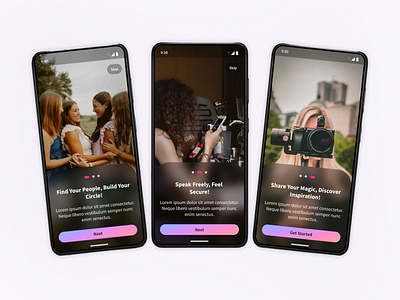 Walkthrough Screen app concept app onboarding mobile app mobile screens mobile ui modern ui onboarding ui walkthrough