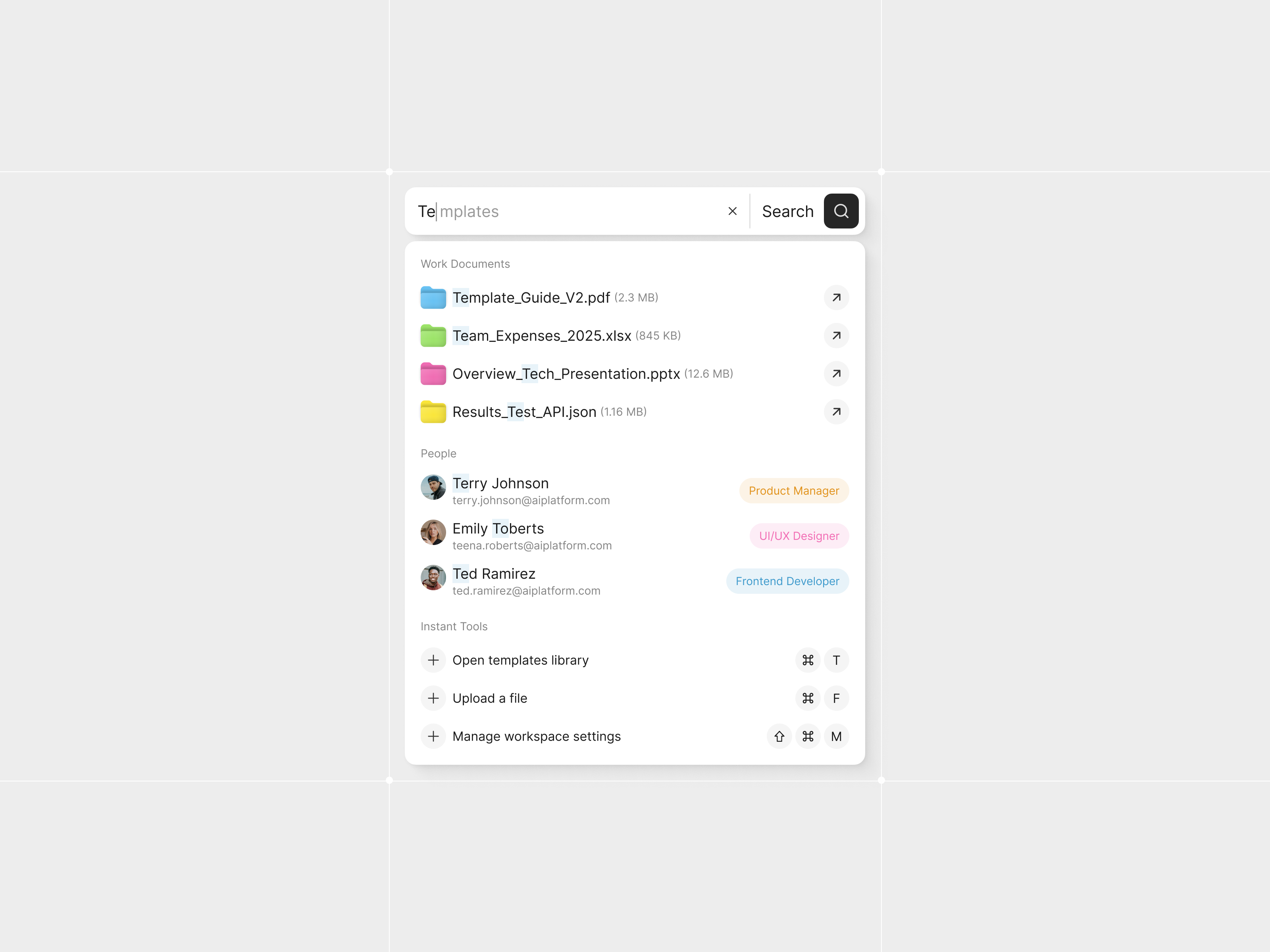Smart Search – UX/UI clean design design system drop down inspiration minimal product saas search ui uxui web platform