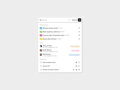 Smart Search – UX/UI clean design design system drop down inspiration minimal product saas search ui uxui web platform