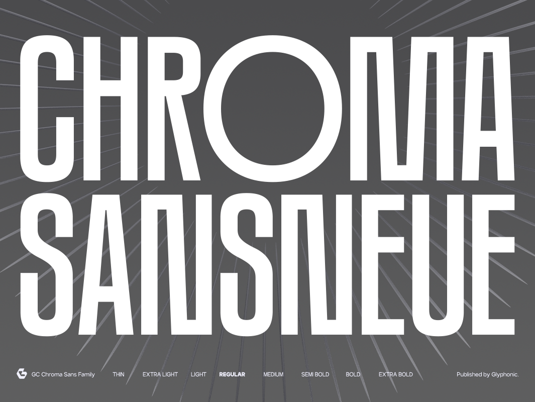 GC Chroma - Condensed Sans Family bold branding clean condensed decorative design display elegant font font glyph glyphonic graphic design modern poster sans sans serif typeface typography webfont