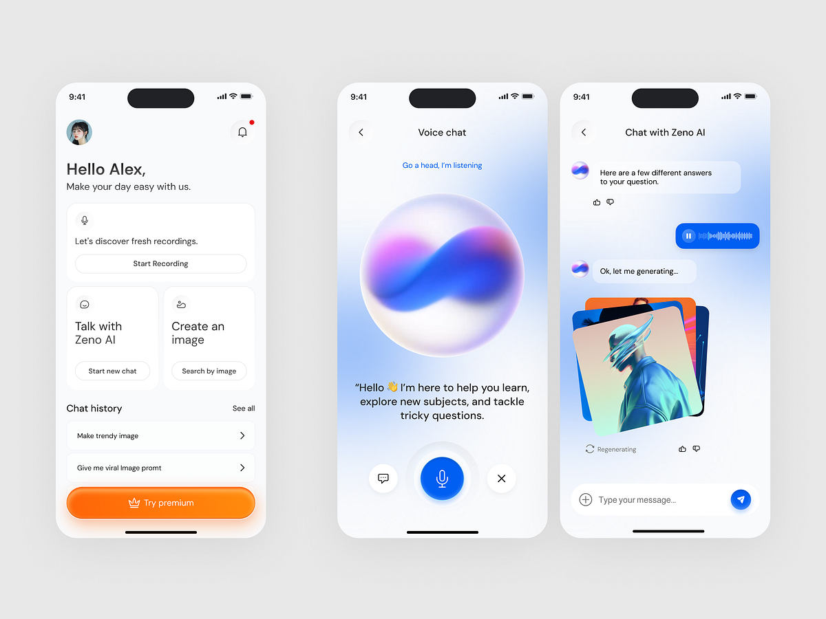 Zeno AI – AI Chatbot App Design Image 3