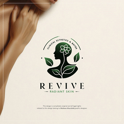 'Revive Radian Skin" Elegant and luxury logo design botox clinical elegant graphic design logo luxury skin skincare