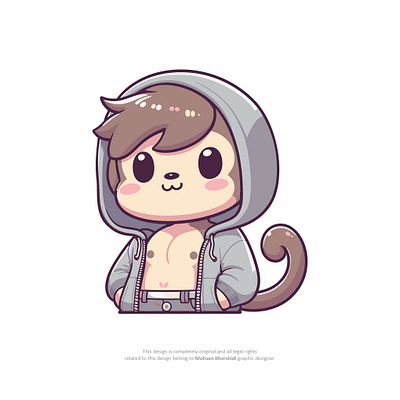Cute Monkey character vector illustration character cute graphic design illustration monkey vector