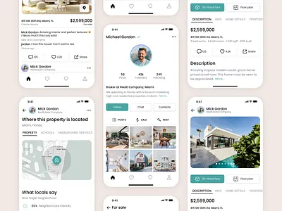 Property Listing Mobile App | Real Estate agency animation appartment broker building design home house mobile app profile properties real estate real estate mobile app realtor rent a house rental residence ui ui design ux ui