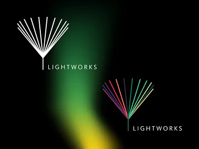 Lightworks air ambient dandelion icon identity light lightworks logo ray technologie visual