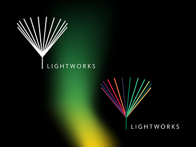 Lightworks air ambient dandelion icon identity light lightworks logo ray technologie visual