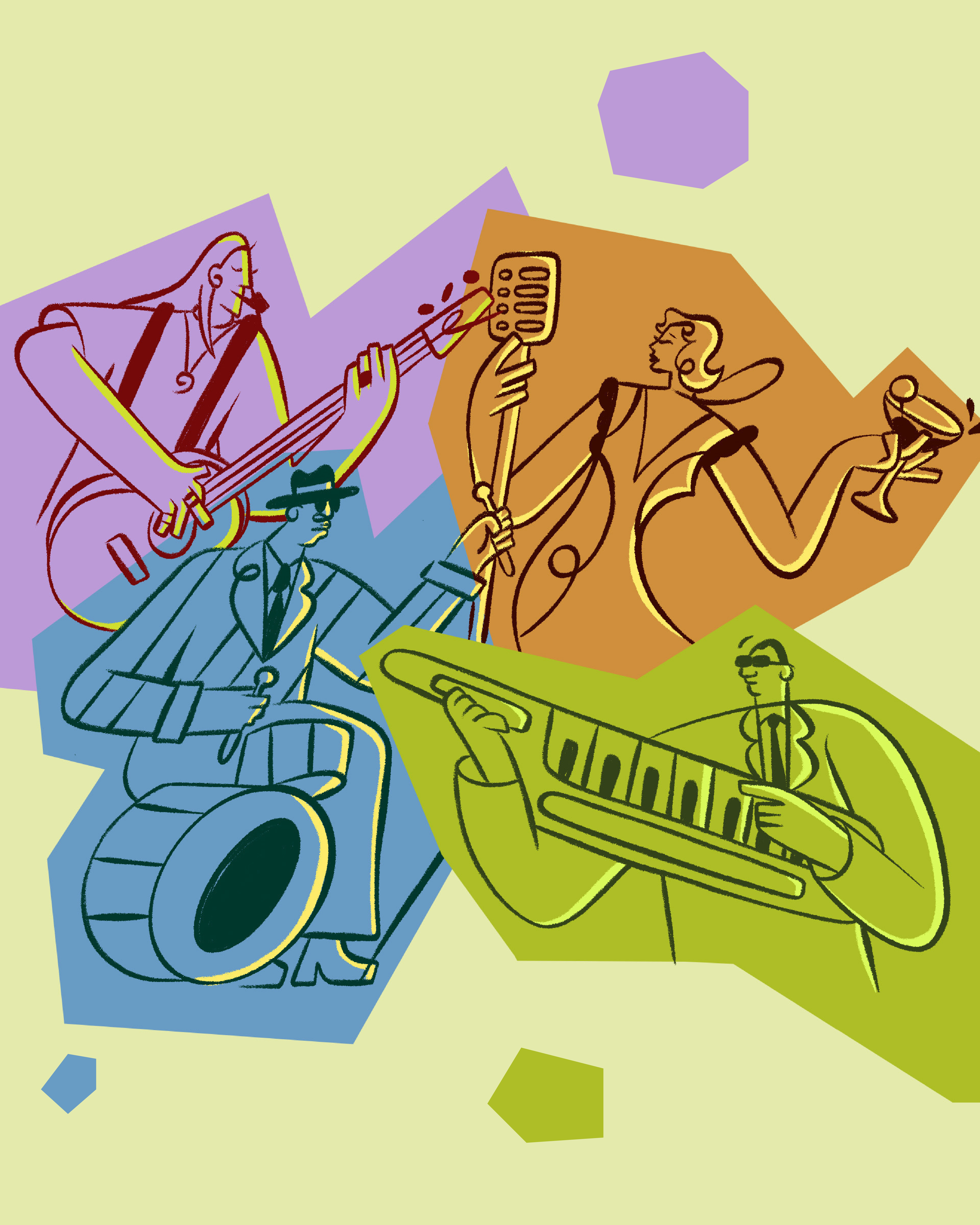 All That Jazz - Studio Proactive art design freelance freelance illustration handdrawn illustration illustrator jazz texture vector