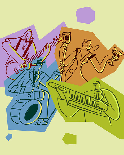 All That Jazz - Studio Proactive art design freelance freelance illustration handdrawn illustration illustrator jazz texture vector