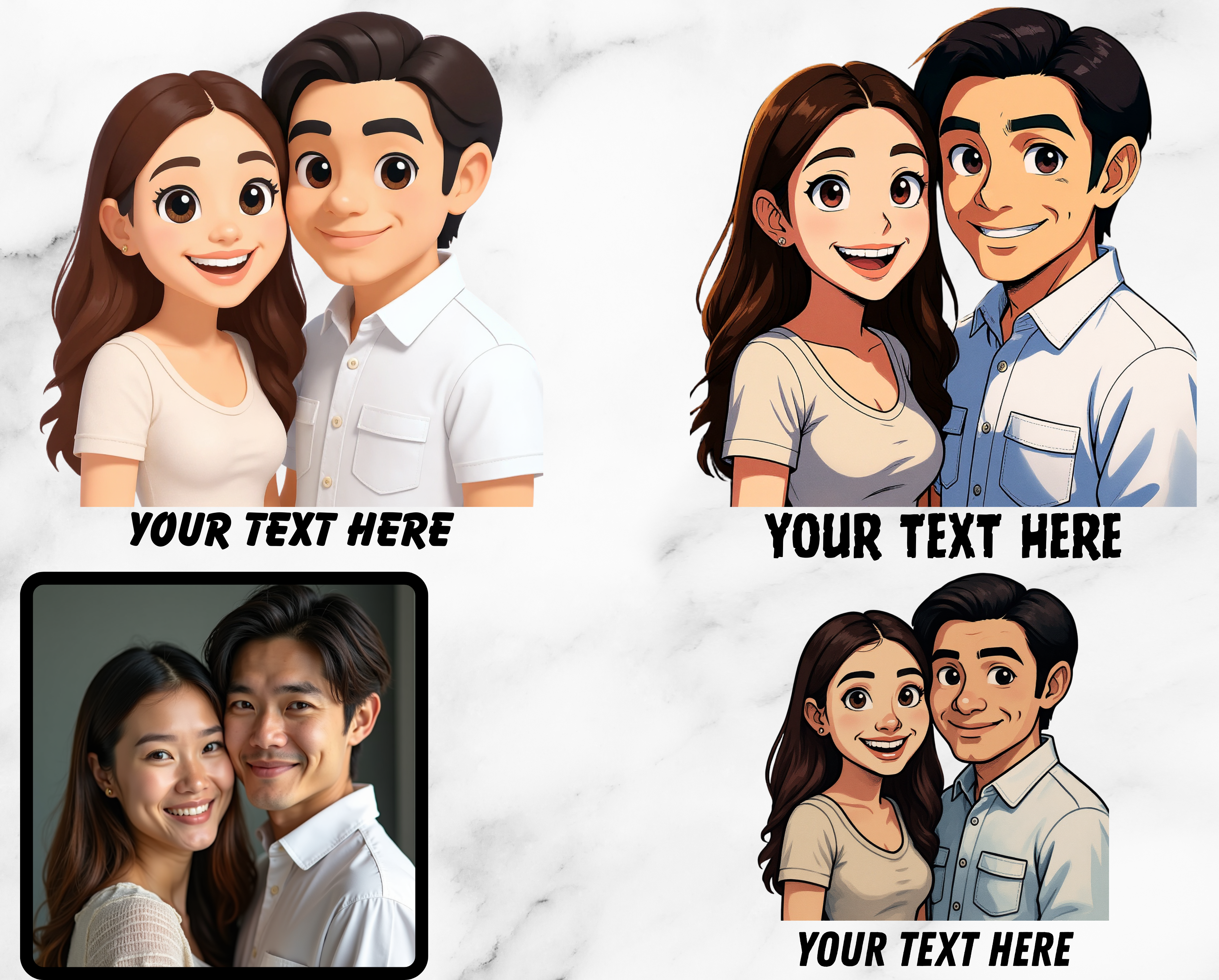 Example of Custom Cartoon Portrait Shirt Design