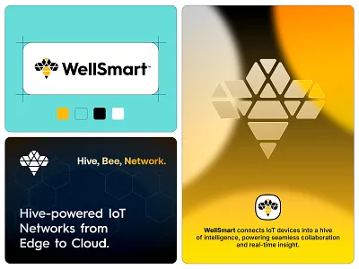 WellSmart - Logo Design bee brand idnentity branding corporate corporate logo creative branding creative logo freelance logo design hive honey iot logo modern branding modern logo network sas smart sting visual identity well