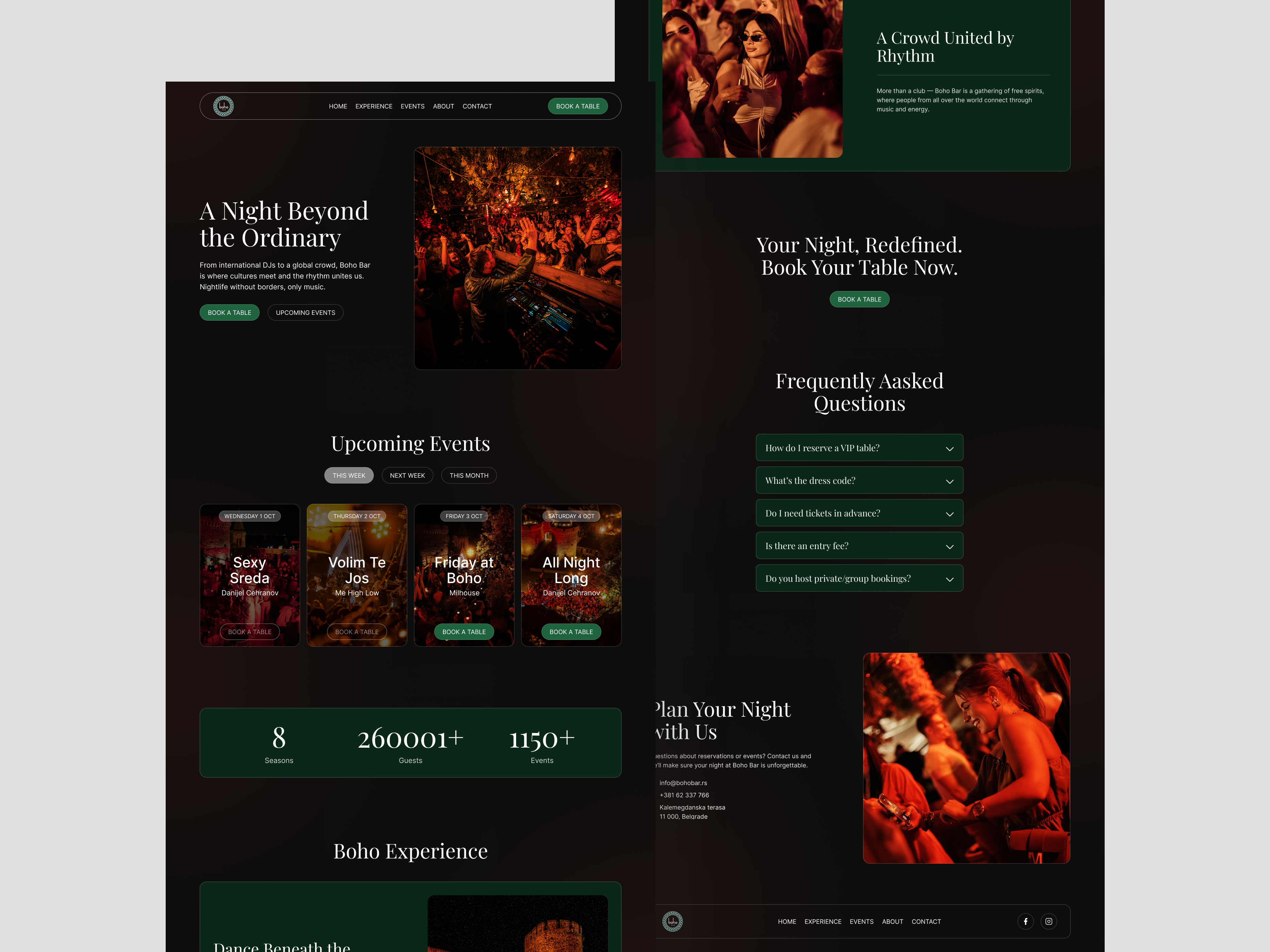 Boho Bar - Homepage bar boho concept design design events figma interface landing page ui ui design ux web design