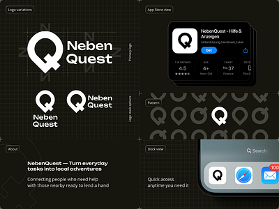 neben quest // logo app app design branding figma illustration