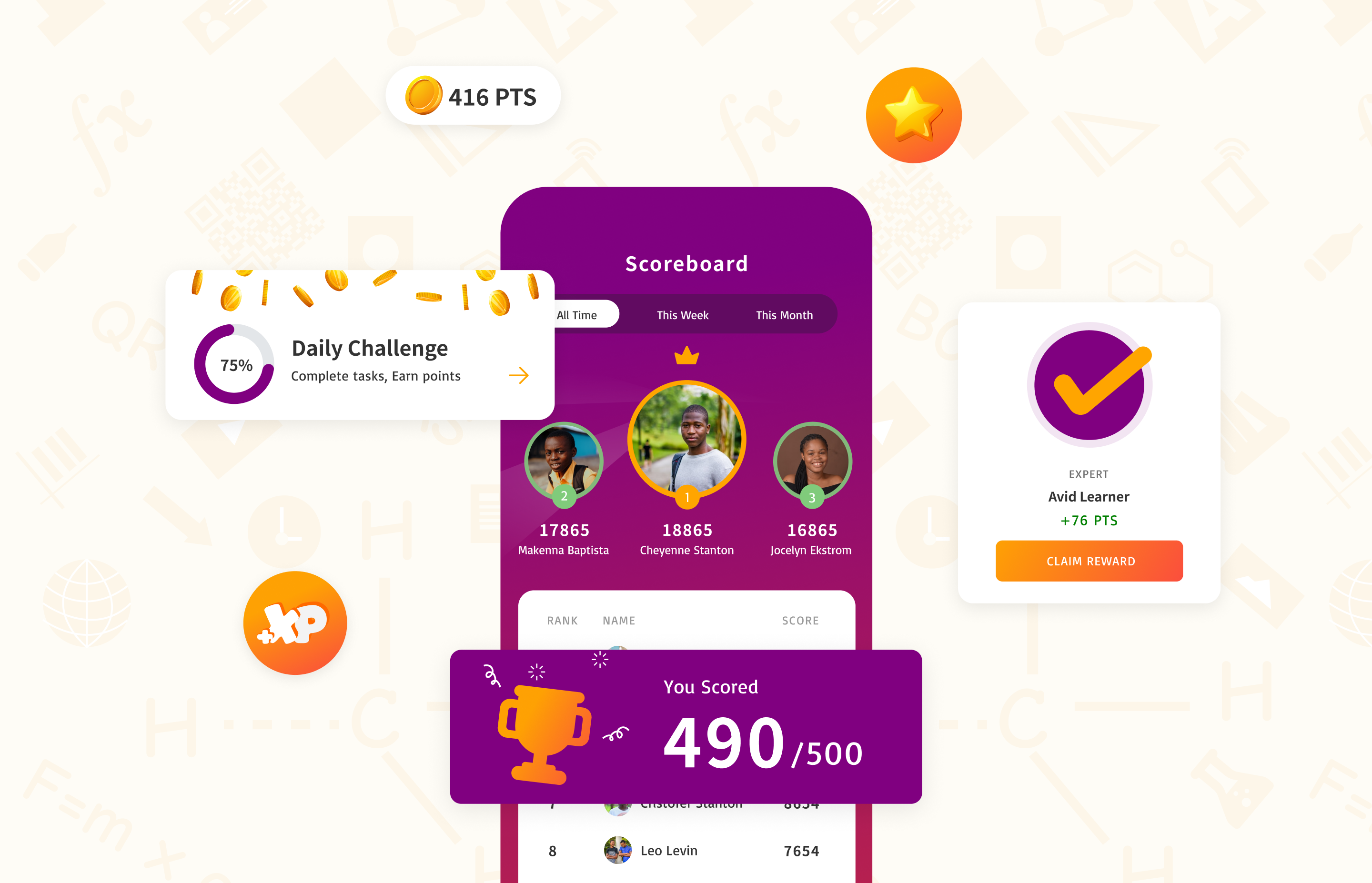 Exam Leaderboard app app design design illustration mobile design mobile ui ui ux