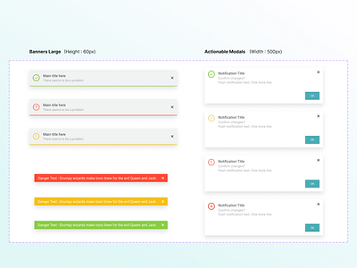Notification States designtokens dribbble errorstates figma interface notificationdesign productdesign systemdesign