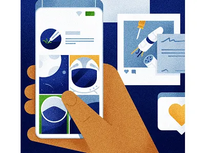 Shaping the Future through Education adobe blue brush flatart flatillustration hand helmut illustration illustrator muti phone photoshop polaroid space spaceexploration texture texturebrush