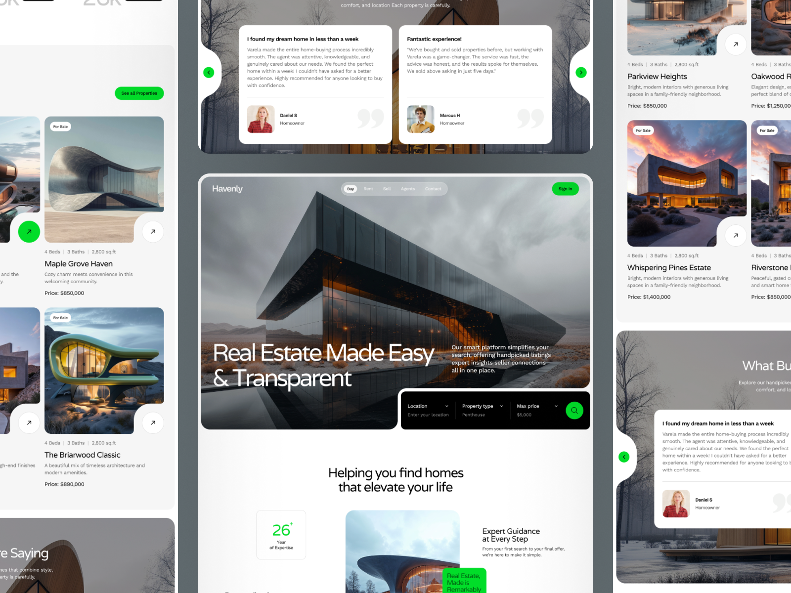 Example of Subpage Design For Existing Website