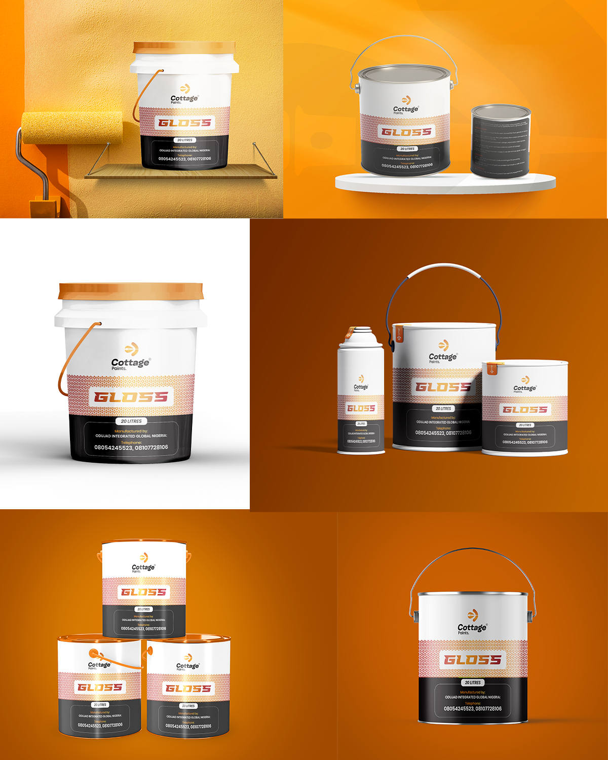 Paint Bucket Design for Cottage Paint designer graphic designer label designer package designer packaging paint paint bucket paint design paint designer