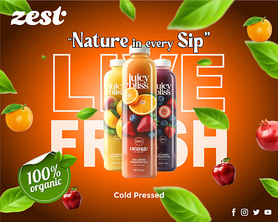 Poster Design - Juice Brand branding illustration logo wordmark photoshop poster