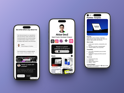 Link In Bio Template framer framer template linkinbio mobile mobile design template threads