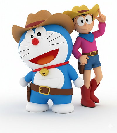 3D illustration of Doremon 3d art best cartoon creative doremon illustartion new ultra vector
