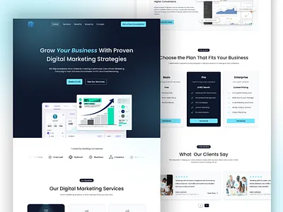 Digital marketing landing page digital marketing landing page ui ui design visual design webdesign
