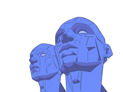 The Genini man 3d blue concept art design drawing graphic design head illu logo portrait pri procreate