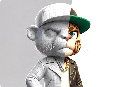 Alter Leo 3d animation avatar branding character creative leopard motion graphics persona