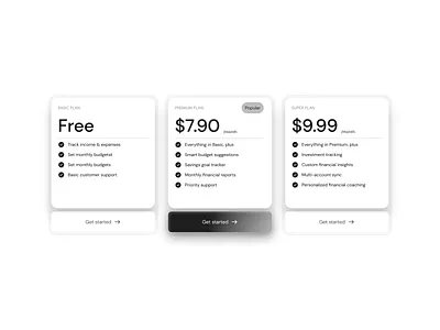 Monochrome {Pricing Card} 3d ai ai automation branding design fintech glass illustration landing page modern painless.design shadows ui ui design ux web3 website website design inspiration