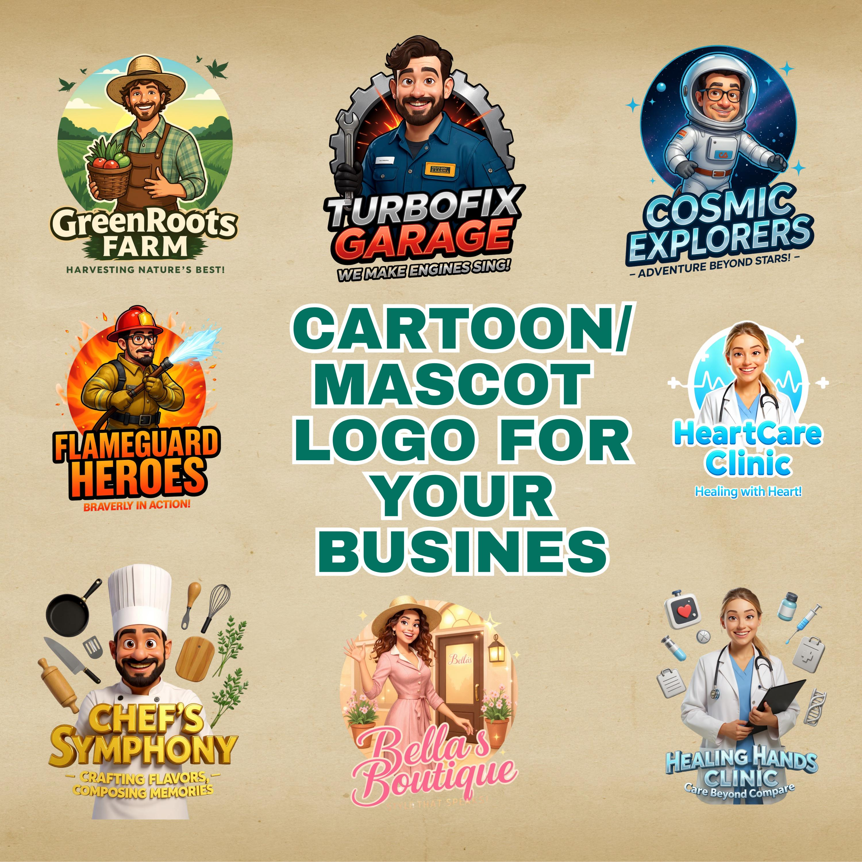 Example of Custom Cartoon Logo For Business