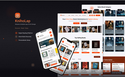 KnihoLap | Book Reading App & Website – UI/UX Design Case Study app app design app redesign book reading app book reading website ui ui ux ux web design