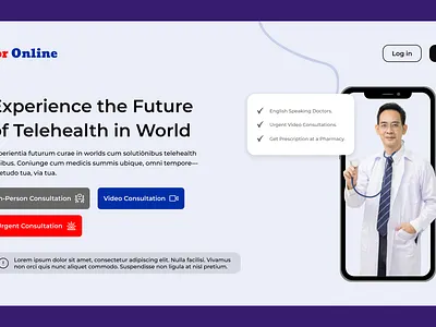 Telemedicine Website behance creative layout dribble health tech healthcare website hero section landing page landing page hero medical landing page online doctor responsive design telehealth uiux design ux design web design website hero