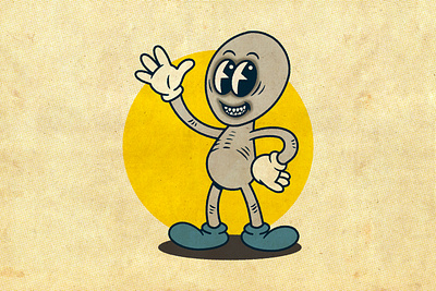 Mr. Handsome - 1930s cartoon style fan art branding cartoon character design illustration logo mascot rubber hose t shirt
