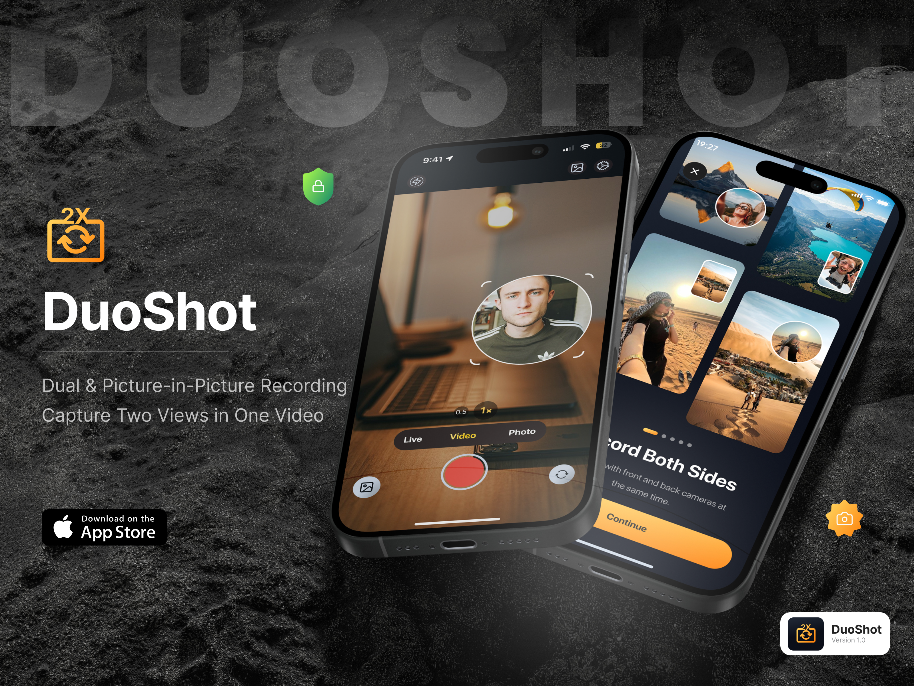 DuoShot — Dual Camera & Live Streaming App aestheticui appdesign contentcreation creatorapp darkui duelcamera figma gradient iosdesign livestreaming mobileapp moderninterface neumorphism productdesign ui uidesign uiprocess videorecording
