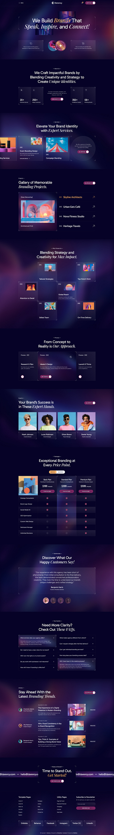 Darency - Portfolio & Agency Website Template branding design figma figmadesign illustration landing page madeinwebflow nocode ui webflow