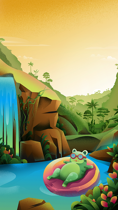 Waterfall Floatie animation branding design graphic design illustration logo motion graphics typography ui vector