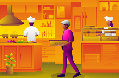 Food delivery illustration animation branding design graphic design illustration logo motion graphics typography ui vector