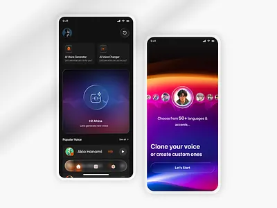 AI Voice Generator App ai ai voice ai voice generator app branding design graphic design illustration logo minimal ui ux vector voice genrator