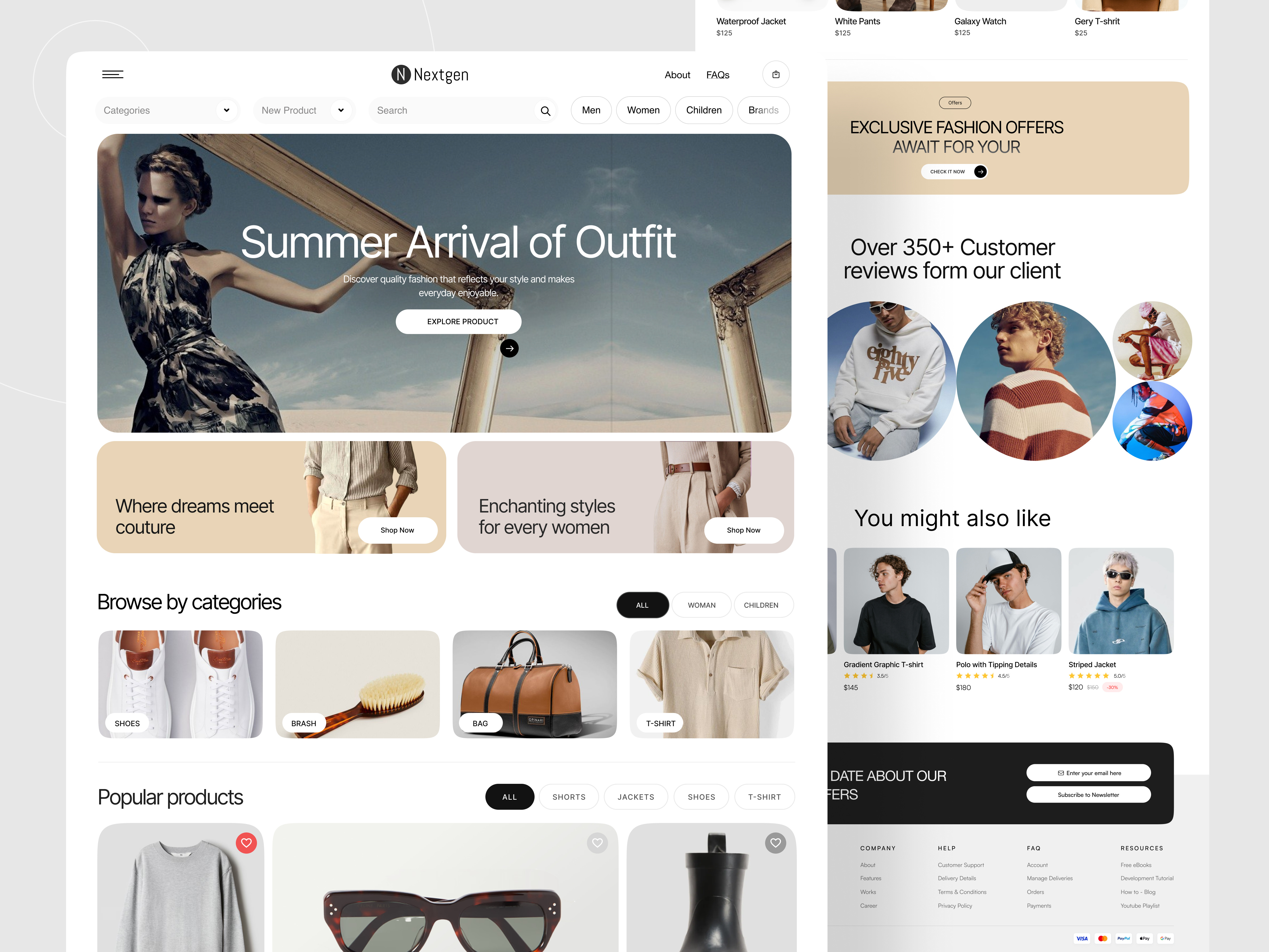 Example of Ecommerce Website Design (10 Pages +)
