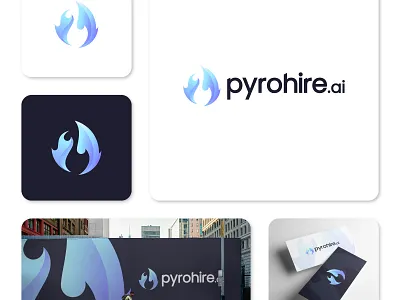 Pyrohire.ai Logo ai brand identity branding burn design fire flame gradient graphic design illustration logo logo design mockup symbol tech technology typography vector