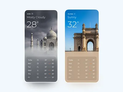 Daily UI-03 Weather App aestheticui appinterface design designshowcase dribbbledesign dribbbleweeklywarmup interface minimaldesign mobileapp mobileui productdesigner smartui ui uidesign uiuxdesigner userexperience userinterface ux uxdesign weatherapp