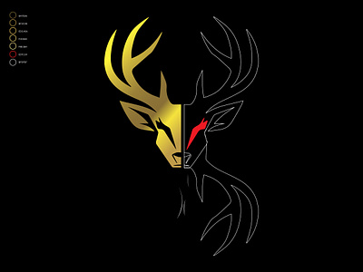 Dual creature -Balance of Light & Shadow animaldesign colors dark deer dribbble gold goldengradient gradienteffects graphicdesign horn human creature spirit tags ui viral