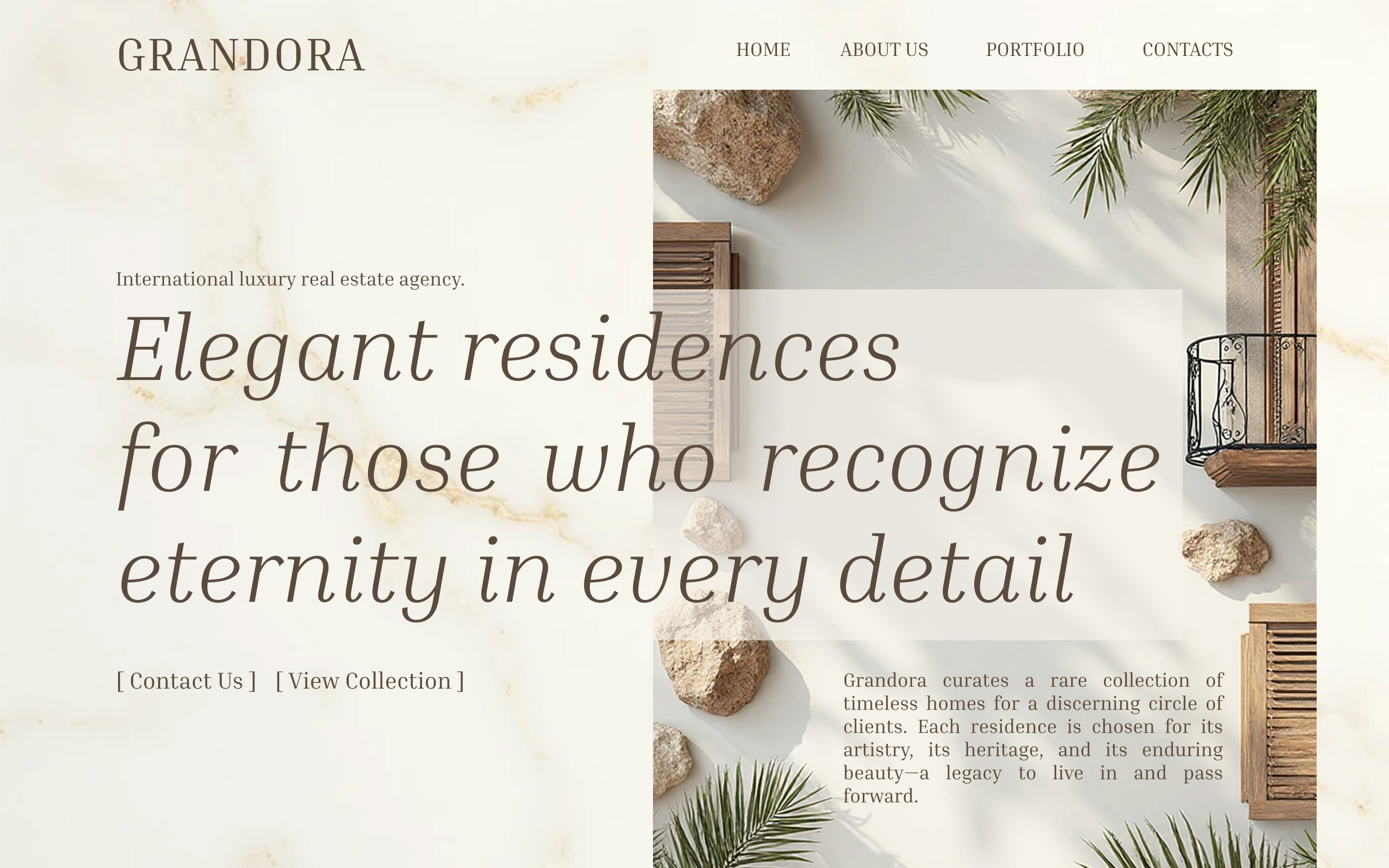 GRANDORA — Hero Section Exploration concept elegant figma landing landingpage luxury modern real estate ui ux web design webdesign