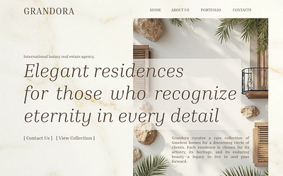 GRANDORA — Hero Section Exploration concept elegant figma landing landingpage luxury modern real estate ui ux web design webdesign