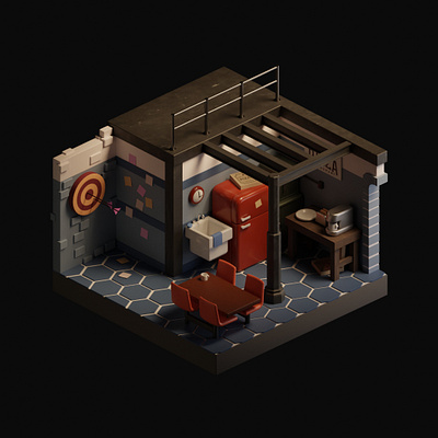 "Mood" 3d 3dart blender coffeeshop digitalart lighting lowpoly modeling mood render