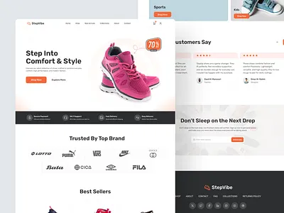 E-commerce Shoes Landing Page app clean design ecommerce website design fashion figma design footwear landing page landing page design minimalist shoe store shoes shoes website design shop ui ui design ui ux design web design website website designer
